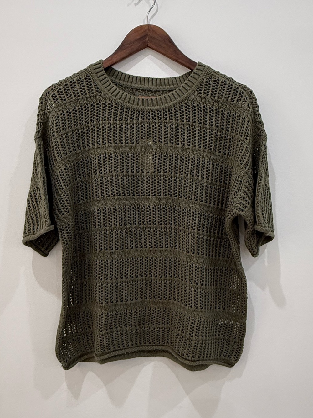 aerie Crewneck Crochet Sweater